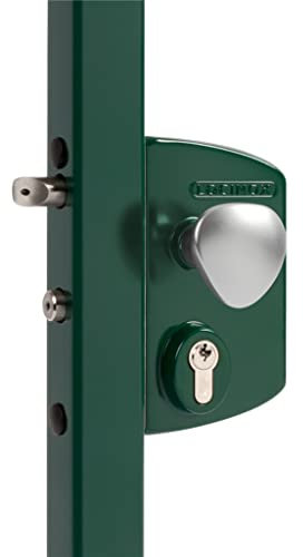 LOCINOX Elektroschloss LIKQ U2 - stromlos geschlossen | Pulverbeschichtet | Für Dreh- Flügeltore (RAL6005 - Moosgrün, Rahmenbreite 30-50 mm)