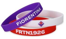 FCP Fiorentina Nuovo Logo Set Tris Braccialetti in Silicone Colorati Arancione Viola Bianco Bambino Adulto Uomo Sport Calcio