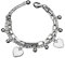Love Heart Key Lock Star Crystal Bracelet Bangle Adjustable Chunky Thick Rhinestone Bead Link Chain Bracelet for Women Valentine's Day Jewelry Gift, 7.5 inches, Stainless Steel, stainless-steel