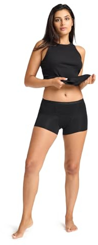Modibodi Women’s Period Pants Boyshort Black Moderate Flow 30ml Leakproof Absorbent Menstrual Underwear Reusable Comfortable