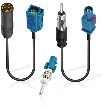 Bingfu Fakra Z a DIN Cable Adaptador de Antena Universal para Vehículo Estéreo con Adaptador DIN para Audio Estéreo de Coche Unidad Principal Radio HD Receptor de Reproductor Multimedia de CD