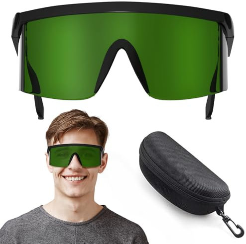 iKeener Laser-Augenschutz Brille,Professionelle 190nm-2000nm Wellenlänge IPL Rotlicht Schutzbrille für Haarentfernungs Behandlung und Kosmetik-Operator,mit Schutzbox (Schwarz)