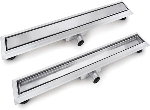 VBChome Duschrinne 70 cm Edelstahl – Selbstreinigender Siphon, Geruchsstop, Sehr Flach, Komplettset für die Dusche