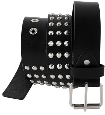 Manfnee Punk Gürtel Nietengürtel Damen und Herren kunstleder gürtel für Jeanshosen Hip Hop Gothic Rock Gürtel