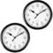 OHS Set of 2 Small Wall Clocks Battery Operated, Living Room Kitchen Clock Battery Operated Round Modern Clocks for Home Office Bedroom Large Numbers Easy To Read, Black