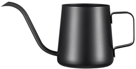 GIONAR Gießkanne Klein Zimmerpflanzen 350ml Edelstahl Langer Auslauf Giesskanne Gartengießkanne für Innen Wohnung Home Büro Sukkulenten, Schwarz