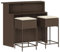 vidaXL Gartenbar Set 3-TLG., Gartenmöbel mit Kissen, Bartisch Stehtisch Barhocker Barstuhl, Theke Bar Tresen Gartentheke Sitzgruppe, Braun Poly Rattan