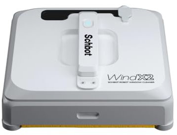 Schbot Wind X2 Window Cleaning Robot, AI-Powered, iOS and Android Compatible, Automatic Water Spray System (White)