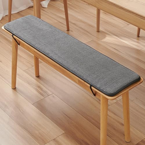 AmphaDeco Outdoor Bankauflage Stuhlkissen Bankkissen, Waschbar rutschfeste Sitzkissen Gartenbank, Sitzpolster für Bürostuhl Indoor Terrasse,Dark Grey,35x180cm