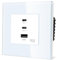 TAWOIA Enchufe Schuko, 65 W tipo C y USB con interfaz de carga rápida para teléfonos móviles, tabletas y ordenadores portátiles, marco de cristal empotrado, USB C, blanco, 86 x 86 mm
