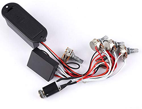 3-Band-Bass-Equalizer, Aktiver Vorverstärker-Tonabnehmer-Schaltkreis-Kabelbaum mit B50OK-, MN500K-, A10K- und A20K-Potentiometern für Bass