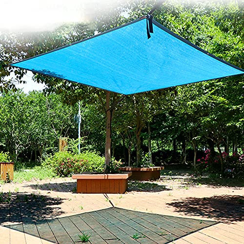 Blaues Schattennetz für Sonnenschutz und Wärmedämmung, atmungsaktiv, mit Ösen, ideal für Pool, Kindergarten und Spielplatz (2 x 2 m)