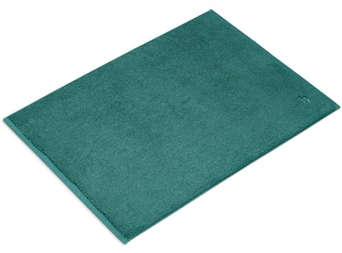 herzbach home Premium Badvorleger PURA | 50 x 70 cm | 100% Baumwolle | Extra weich | Badteppich | Farbe: Ozeangrün