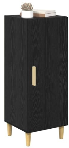 vidaXL Sideboard Black oak 34.5 x 34 x 90 cm Engineered wood, Stylish Rectangular Sideboard, Modern Storage Solution for Living Room, Functional Indoor Shelving, Compact Home Furniture