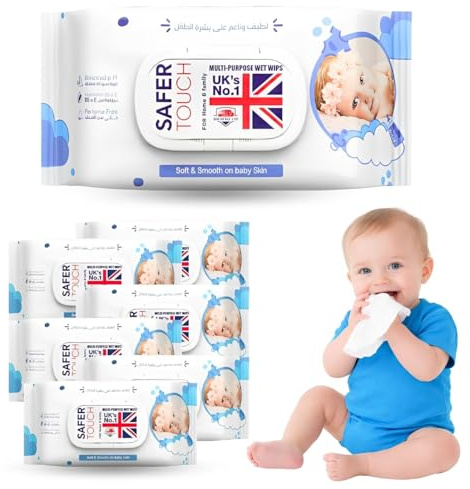 Pure Baby Water Wipes 480 Sheets 99% Water, Fragrance Free & Alcohol Free, Sensitive Skin, Soft Thick Baby Wipes for Newborns & Toddlers