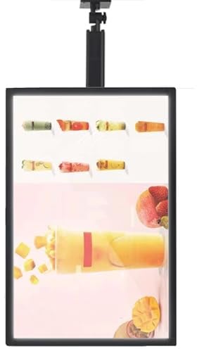 Caja de luz LED, pantalla vertical delgada, menú digital retroiluminado para montaje en pared con poste telescópico, cartelera colgante para publicidad en teatros, restaurantes, bares y tiendas (50