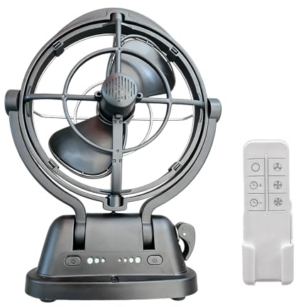 Obotsnoi 12V 24V Remote Control Vehicle Fan with Timer 3 Speeds 1800rpm for Trucks Boats Three Speed Car Fan