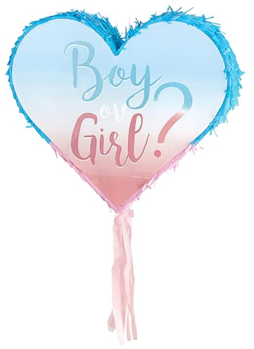 Pinata Boy&Girls | 40x35x7,5 Papier rosa hellblau zum Aufhängen und Befüllen | Baby Shower Party Gender Reveal Party | Mottoparty Geschenkidee (Pinata Boy and Girl)
