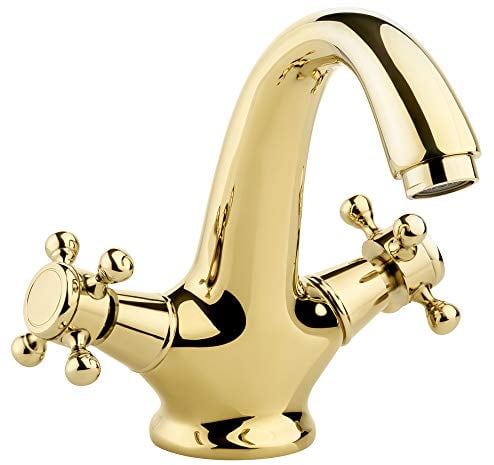 Luxus Nostalgie Retro Kreuzgriff Waschbecken Waschtisch Armatur Sanlingo Gold