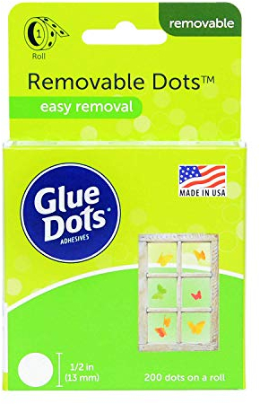 Glue Dots GD08248 Removable auf Rolle, die auf einer Vielzahl sauberer und trockener Oberflächen wie Papier, Kunststoff, Metall, Holz, Glas und anderem mehrfach verwendbar sind