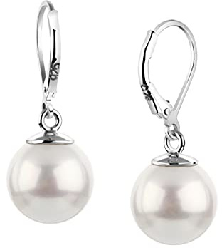 Nenalina Ohrstecker 925 Silber Damen Ohrringe Ohrhänger mit Muschel Perlen
