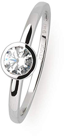 XENOX XS7279-54 Damen Ring Silver Circle Sterling-Silber 925 Silber Weiß Zirkonia 17,2 mm Größe 54