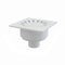 Siphon de sol 150 x 150 Raccordement DN 50 droit blanc plastique Bonde d'écoulement de bain de douche extra plat