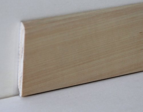 Hobby Holz – Sockelleisten beschichtet in Holz-Ahorn lackiert natur mm. 75 x 10 x 2400 (Preis für ML. 4, 80)