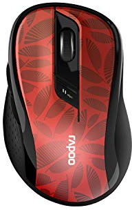 Rapoo M500 Silent kabellose Maus wireless Mouse 1600 DPI Sensor 12 Monate Batterielaufzeit leise Tasten ergonomisch für Rechtshänder PC & Mac - rot