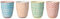 Bloomingville Becher ohne Henkel Carla Express Retro Teetasse Kaffeebecher Vintage Latte Macchiato Becher Set Ø 8,5 x H 10 cm, blau grün rot orange, Keramik, 4er Set, fasst ca. 300 ml