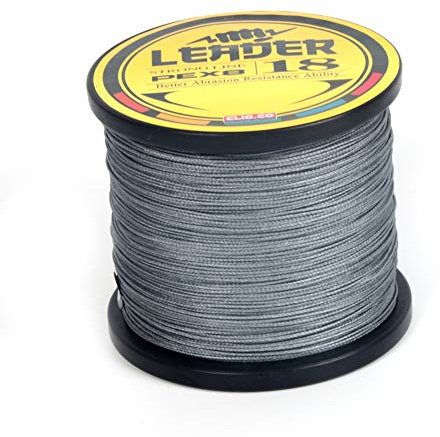 SXSHUN 8-Fach Geflochtene Premium PE Angelschnur 1000m, Grau, 6.0 (0.40mm/34.5kg)