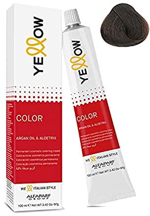 Alfaparf Group - Coloración cosmética permanente – 6 rubio oscuro – Yellow Color Argan Oil & Aloetrix – 100 ml