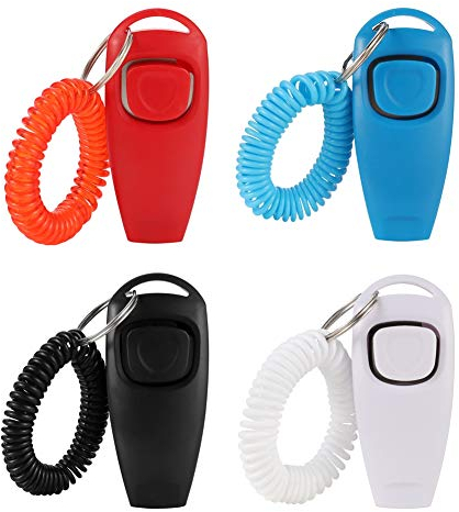 You&Lemon 4 Stück Hunde Clicker Hundetraining Klicker Hund 2 in 1 Klicker Hundepfeife für Hund, Katze, Vogel oder andere Haustier