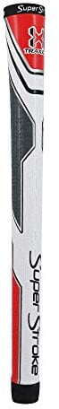 Super Stroke Traxion Tour Golf Club Grip (Midsize) Golfschläger-Griff, Weiß/Rot/Grau, Mid Size