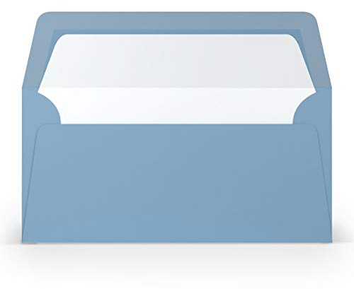 PAPERADO 25 Briefumschläge DIN lang/DL - Dunkelblau gerippt Hell-Blau - 100 g/m² Kuvert ohne Fenster 22 x 11 cm - Umschläge mit Nassklebung gerader Klappe