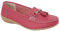 Jo & Joe Ladies Leather Loafer Shoes Plimsole Pumps Womens Flat Shoes Fuchsia Size UK 4 EU 49