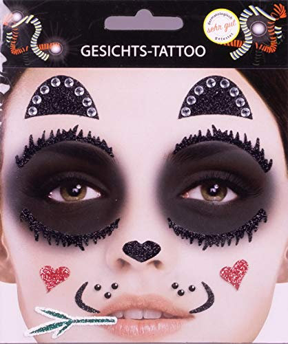 Gesichtstattoo - Glitzer Aufkleber Klebetattoos Temporäres Glitter Face Tattoo Motto Party Karneval Halloween (Panda)