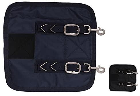 netproshop Deckenerweiterung Brusterweiterung für Pferdedecken mit Karabiner Schwarz u Blau, Farbe:Schwarz
