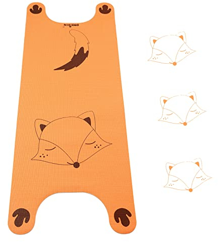BORPEIN Kinder-Yogamatte, bedruckt, Cartoon-Übungsmatte für Pilates, rutschfest, Mehrzweck-Fitnessmatte, Kerntraining für Zuhause, Fitnessstudio (Fuchs)