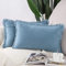 Madizz 2er Set Kissenbezügen aus Wildleder mit Fransenquasten Weiche dekorative Kissenbezüge für Sofa Schlafzimmer Kissenhülle Hellblau 30x50 cm Rechteckig