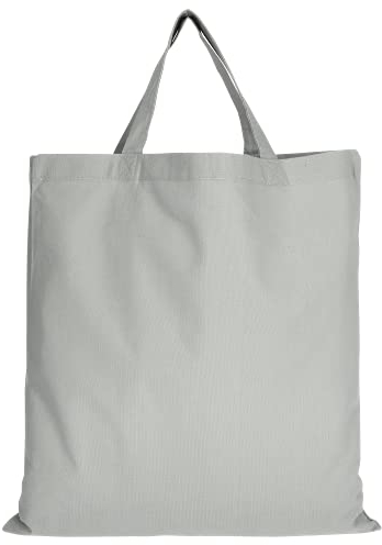TEXXILLA 10 Stück Baumwolltasche - 28 Farben | mit Zwei kurzen Henkeln | 38x42cm | Jutebeutel | Einkaufstasche | unbedruckt, Farbe:grau, Größe:10 Stück