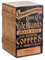 XDrum Design Series Cajon “Coffee” - Designer-Cajon mit Vintage-Aufdruck - Integrierter Bass Port - Korpus aus HPL in Bananenkisten-Optik - Fest installierter Snare-Teppich