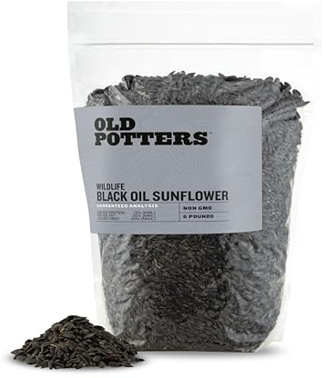 Old Potters Wildlife Black Oil Sunflower Seeds for Birds and Wildlife, Non-GMO & USA Grown on Small Farms (6 lbs)