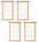 jojofuny 4Pcs Miniature Dollhouse Windows: 1:12 Scale Wooden Window Frames with 12 Panes - Dollhouse Furniture for DIY Mini House Decoration