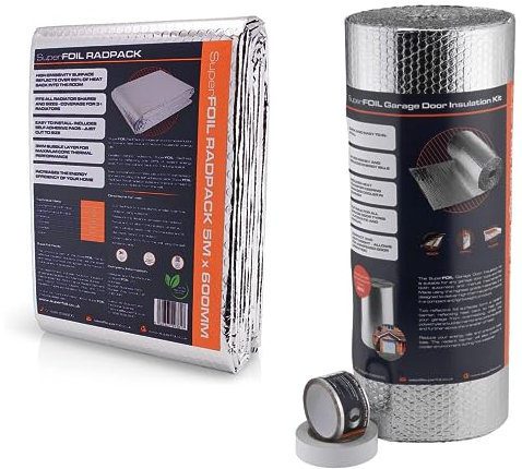 SuperFOIL Radpack and SuperFOIL Garage Door Insulation Kit Bundle - Reflective Foil Insulation for Your Radiators and Garage Door