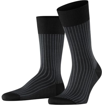 FALKE Herren Oxford Stripe Socken atmungsaktive Baumwolle verstärkte Herrensocken flache Naht für druckfreie Fußspitze gerippt besondere Brillanz Business Alltag 1 Paar | aus Fil d'Ecosse Baumwolle