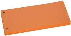 Trennstreifen orange, 10,5 x 22,8 cm, 190g/qm Karton, gelocht, 100 Stück
