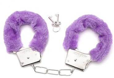 Weiche Metall-Handschellen, Handschellen mit Plüsch, BDSMs Spielzeug, Handfesseln Sex Spielzeug, Sex Spielzeug für Paare, für Paare Cosplay, Polizei-Kostüm, Karneval Kostüm, Lila