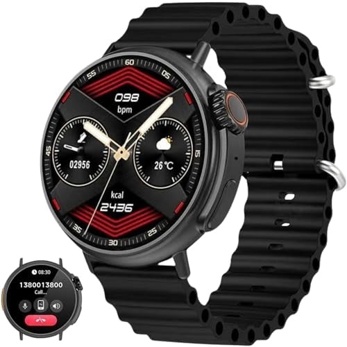 Satoshi Technology Ultra-Smartwatch für Herren und Damen, mit Anrufen und WhatsApp, Sportmodi, IP67, großes Display, Sprachassistent, Gesundheitsüberwachung, Schrittzähler, kompatibel mit Android und