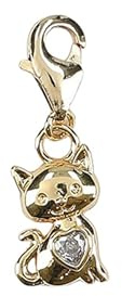 Depesche 11785-096 Charms Express yourself - Anhänger für Halsketten und Armband, Katze, vergoldet, als kleines Geschenk